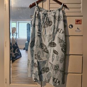 KEALOPIKO KOLONAHE DRESS - SIZE 2X - PUPU PRINT - LIGHT BLUE COLOR